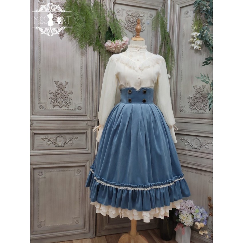 Miss Point Rose Doll Velvet High Waist Corset Skirt(Reservation/Full  Payment Without Shipping) - CLOBBAONLINE